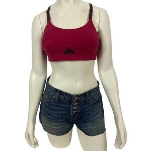 Athleta Women's Athletic Padded Sports Bra Top Burgundy & Black Size M NWOT